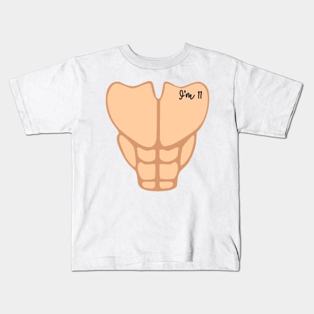 Six Pack I'm 11th Birthday Funny Boy Kids Kids T-Shirt by macshoptee